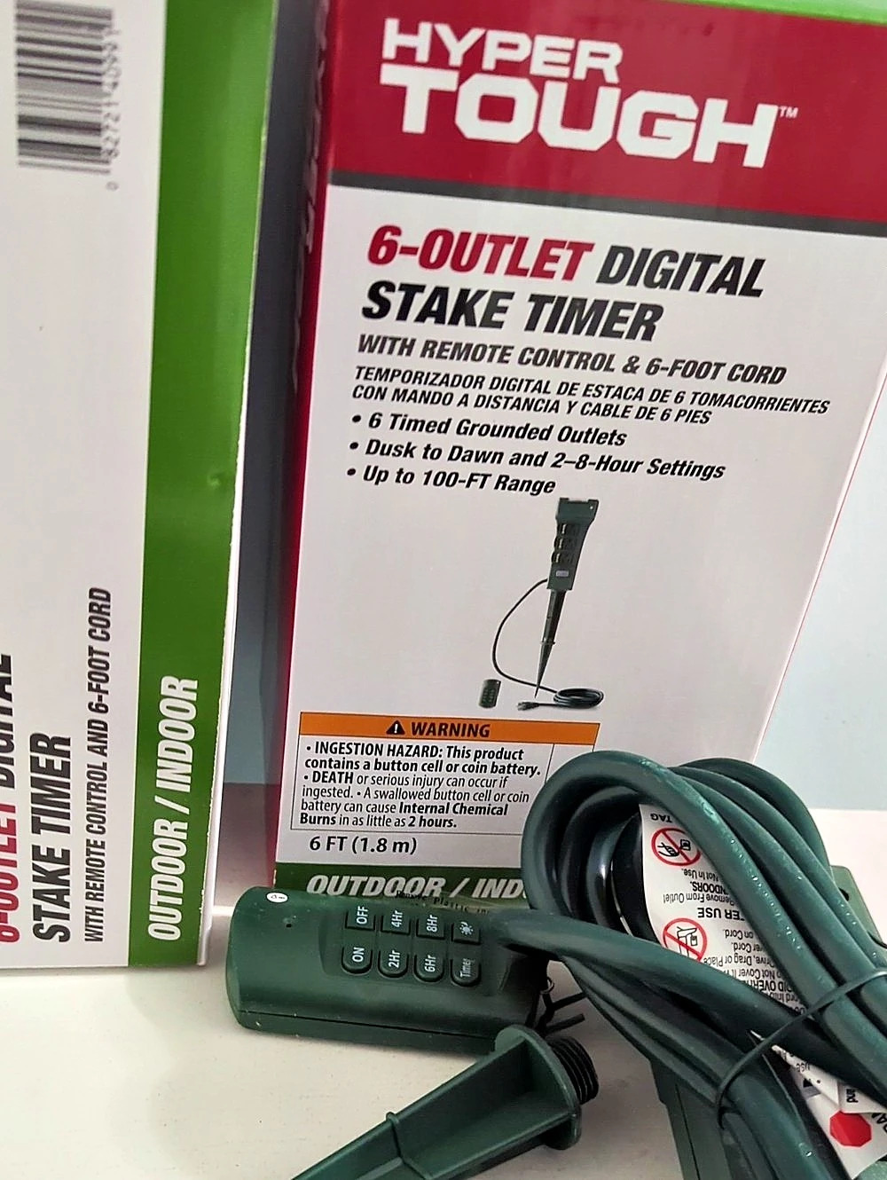 Hyper Tough 6-Outlet Digital Stake Timer with Remote Control Set of Two NWT